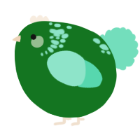 A leaf and mint chicken with a neck-speckle pattern