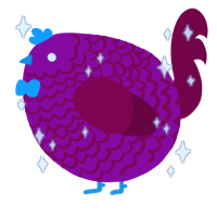 A plum and maroon chicken with a lace pattern