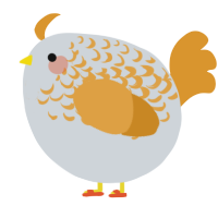 A mist and orange chicken with a half-lace pattern