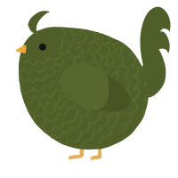 A olive chicken with a lace pattern