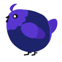 A navy and indigo chicken with a head pattern