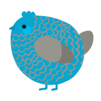 A cerulean and ash chicken with a lace pattern