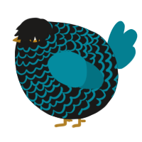 A sable and sea chicken with a lace pattern
