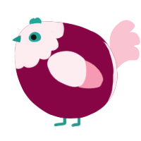 A maroon and rose chicken with a head pattern