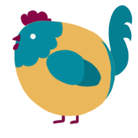 A honey and sea chicken with a head pattern