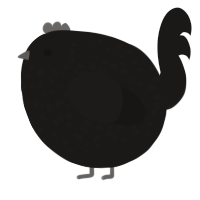 A sable chicken with a speckle pattern