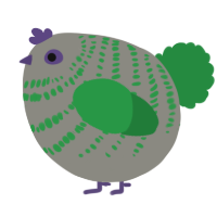 A ash and viridian chicken with a bar pattern