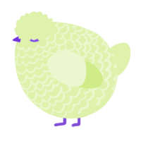 A apple chicken with a lace pattern