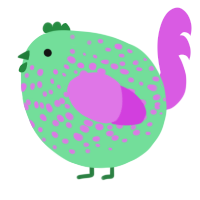 A spring and orchid chicken with a speckle pattern