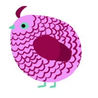 A lavender and maroon chicken with a lace pattern