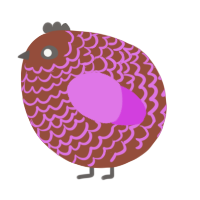 A russet and orchid chicken with a lace pattern