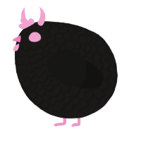 A sable and black chicken with a lace pattern
