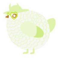 A white and apple chicken with a lace pattern