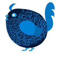 A tumblr and sapphire chicken with a double-lace pattern