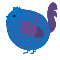 A sapphire and overcast chicken with a lace pattern