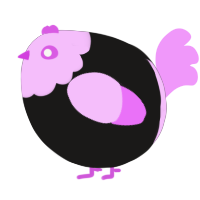 A sable and lavender chicken with a head pattern