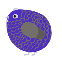 A indigo and grey chicken with a lace pattern