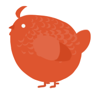 A vermilion chicken with a half-lace pattern