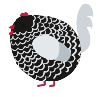 A sable and mist chicken with a lace pattern
