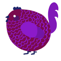 A wine and violet chicken with a lace pattern
