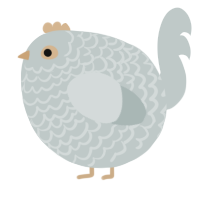 A silver chicken with a lace pattern