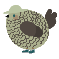 A lemon and bark chicken with a lace pattern