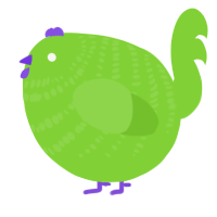 A grass chicken with a bar pattern