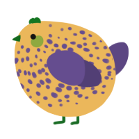 A honey and overcast chicken with a speckle pattern