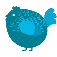 A sea and cerulean chicken with a half-lace pattern