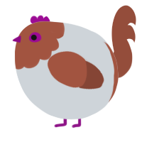 A mist and russet chicken with a head pattern