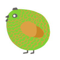 A grass and orange chicken with a lace pattern