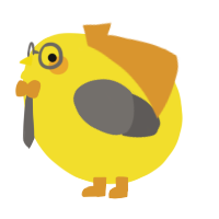 A yellow and grey chicken