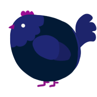 A tumblr and navy chicken with a head pattern