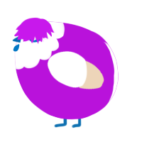 A amethyst and cream chicken with a head pattern