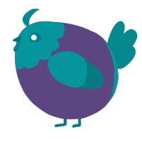 A overcast and teal chicken with a head pattern