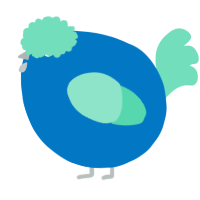 A sapphire and mint chicken