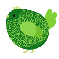 A leaf and grass chicken with a double-lace pattern