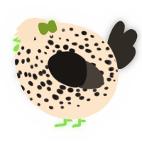 A tumblr and mist chicken with a speckle pattern