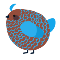 A russet and sky chicken with a lace pattern