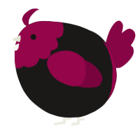 A sable and maroon chicken with a head pattern