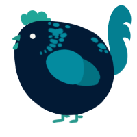 A tumblr and sea chicken with a neck-speckle pattern