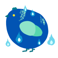 A ultramarine and mint chicken with a neck-band pattern