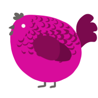 A fuchsia and wine chicken with a half-lace pattern
