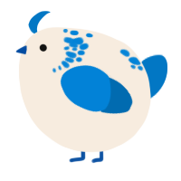 A cream and sapphire chicken with a neck-speckle pattern