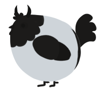 A mist and sable chicken with a head pattern
