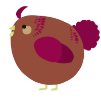 A russet and maroon chicken with a neck-band pattern