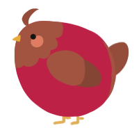 A crimson and russet chicken with a head pattern