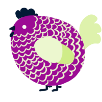 A plum and apple chicken with a lace pattern