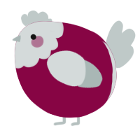 A maroon and silver chicken with a head pattern