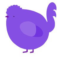 A blurple chicken
